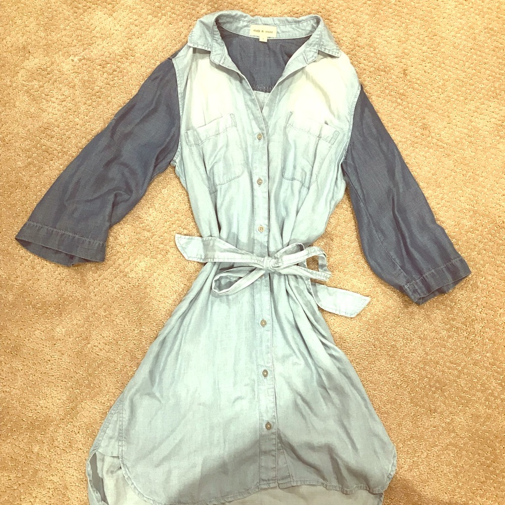 Cloth and stone denim shirtdress